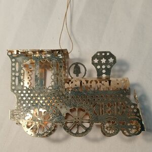 Vintage Laser Cut 3D Noel Train Engine Christmas Tree Ornament